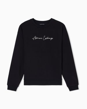 Crewneck scuba sweatshirt with lettering logo