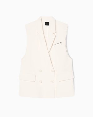 Modern Tailored Vest in Recycled Twill