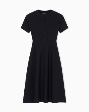 Midi dress with flared skirt